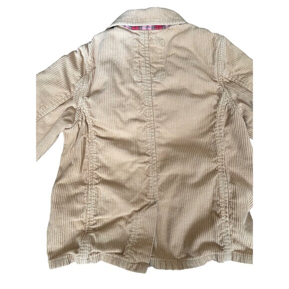 Oshkosh BGosh Boys Corduroy Jacket Size 5 Tan With Plaid Lining & Button Closure - Picture 6 of 10